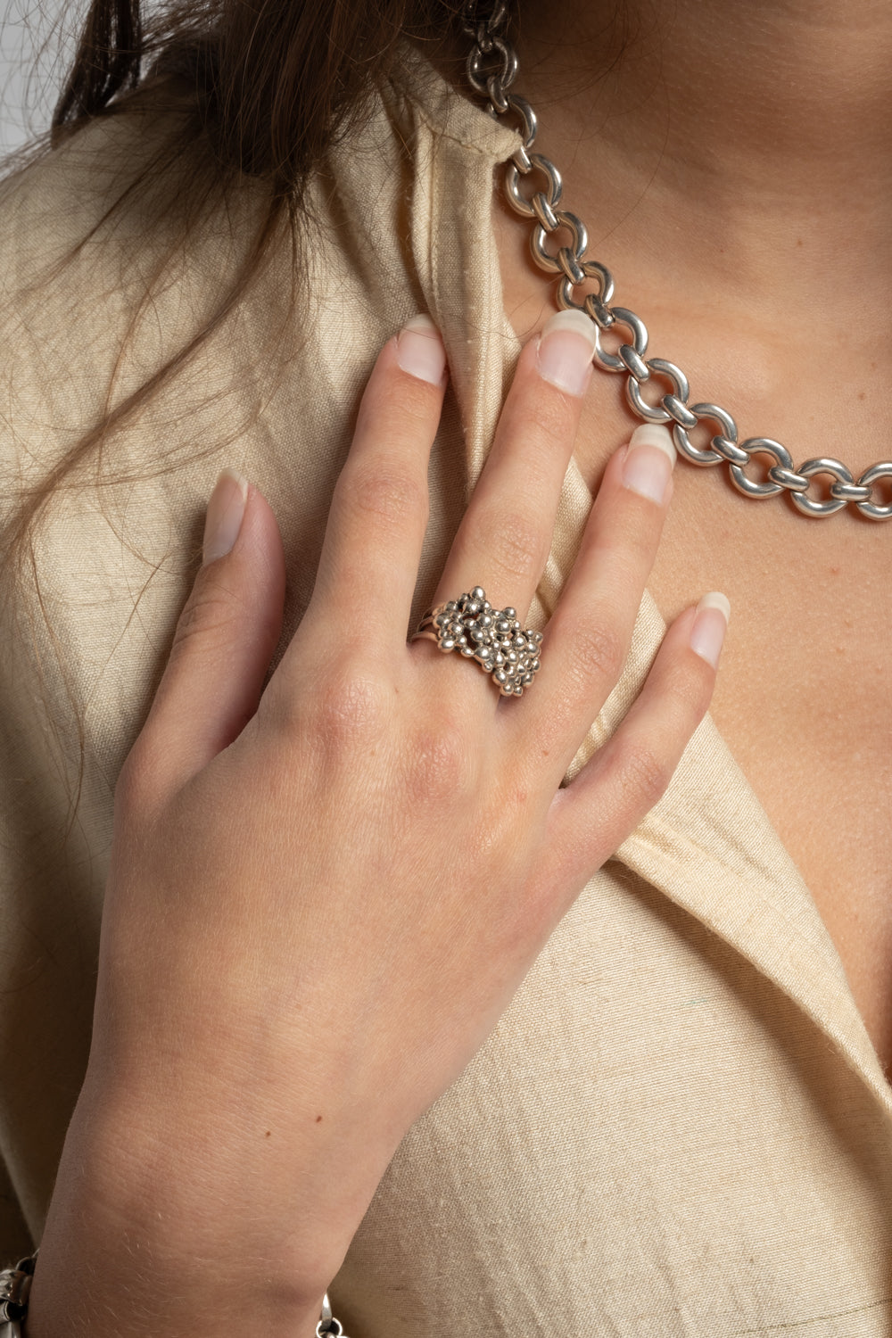 Sterling Modern Wide Bubble Ring