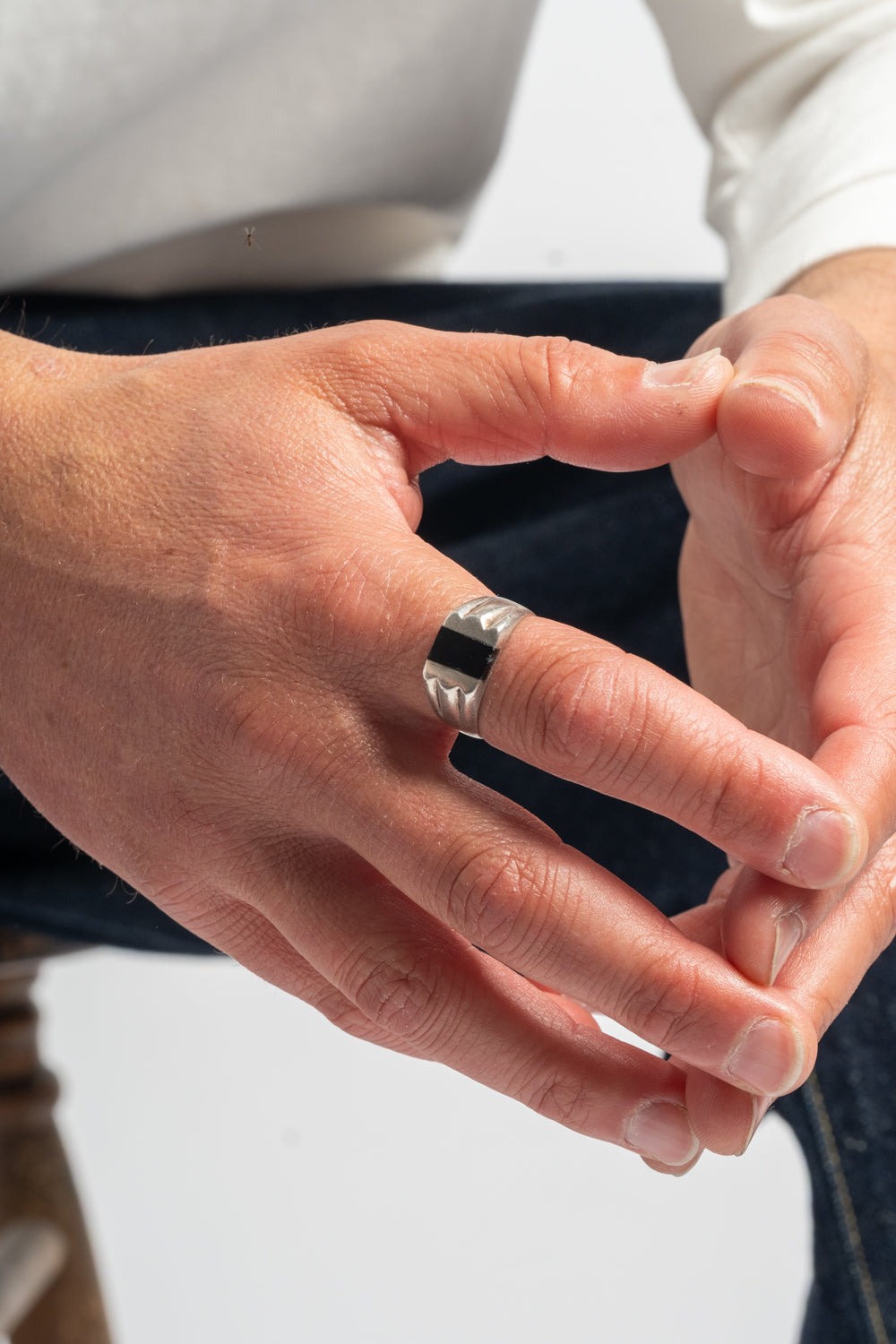 Sterling Onyx Inlay Ring