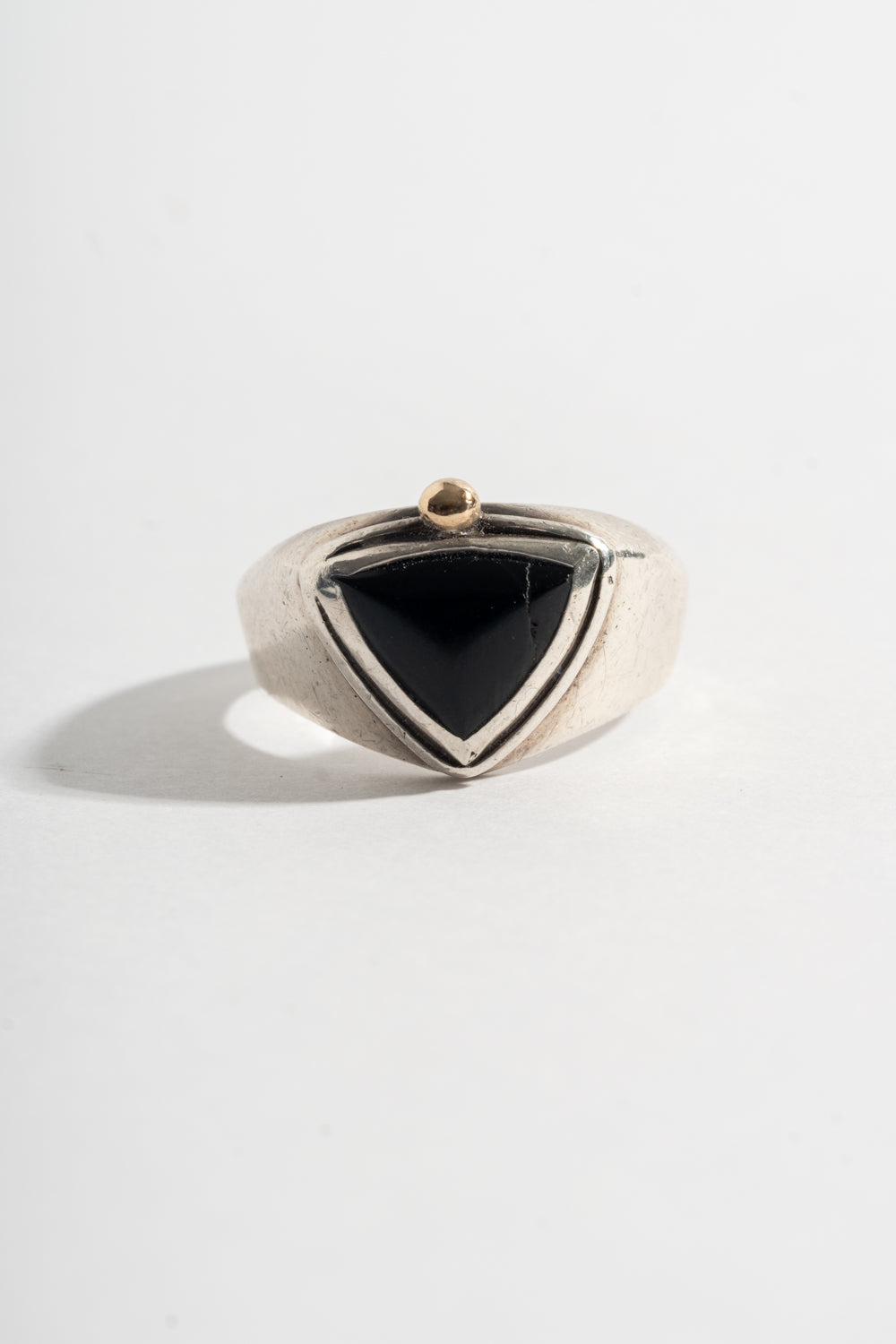 Sterling Onyx Triangle Ring