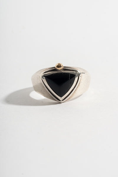 Sterling Onyx Triangle Ring