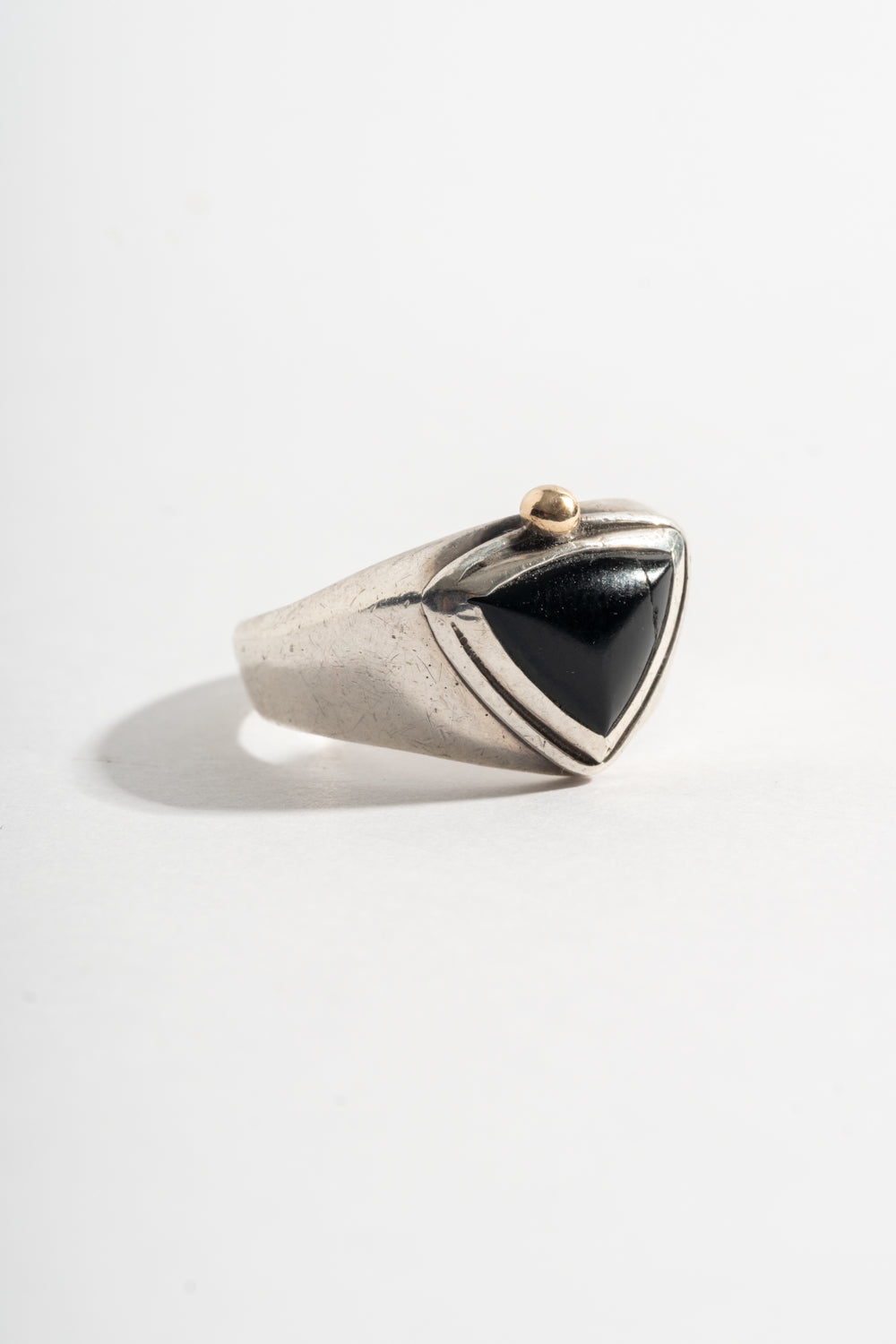 Sterling Onyx Triangle Ring
