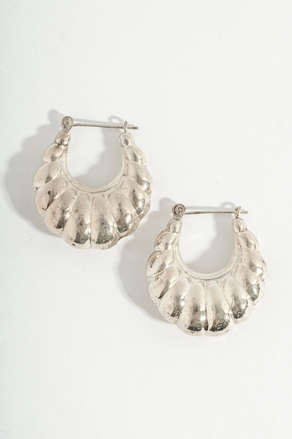 Sterling Puffy Shell Hoops
