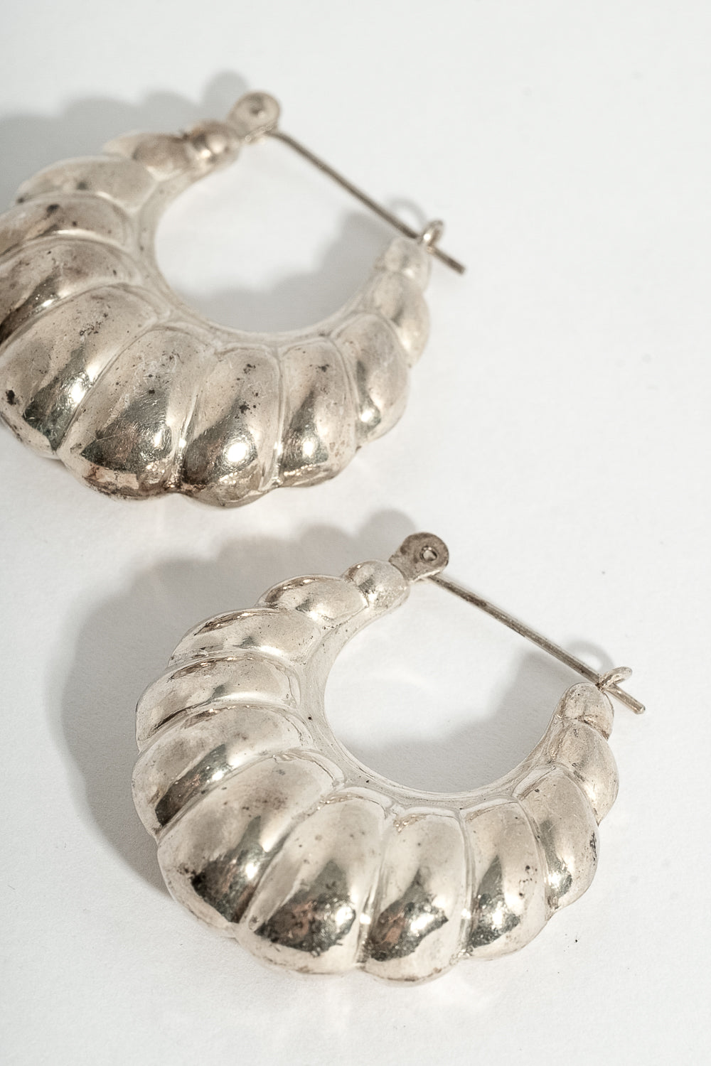 Sterling Puffy Shell Hoops
