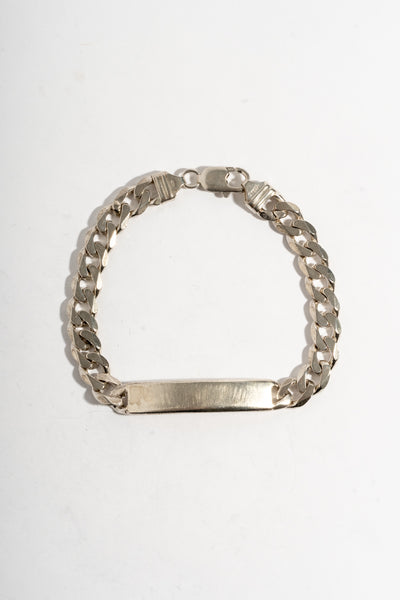 Sterling Curb Chain ID Bracelet