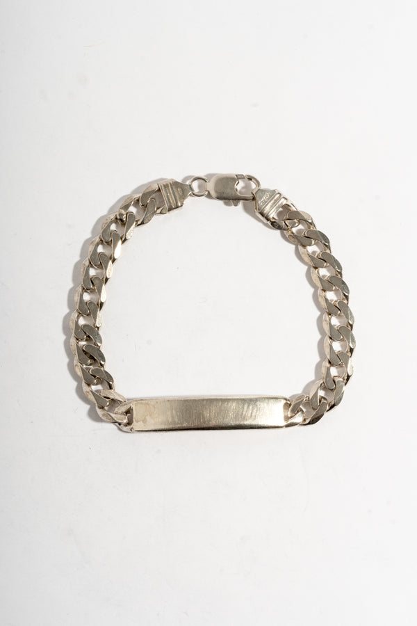 Sterling Curb Chain ID Bracelet