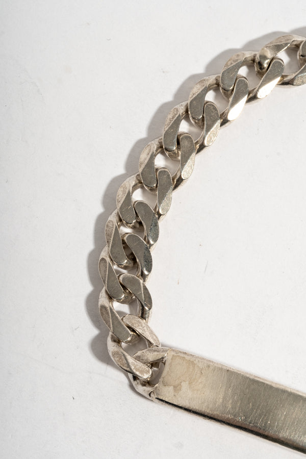 Sterling Curb Chain ID Bracelet