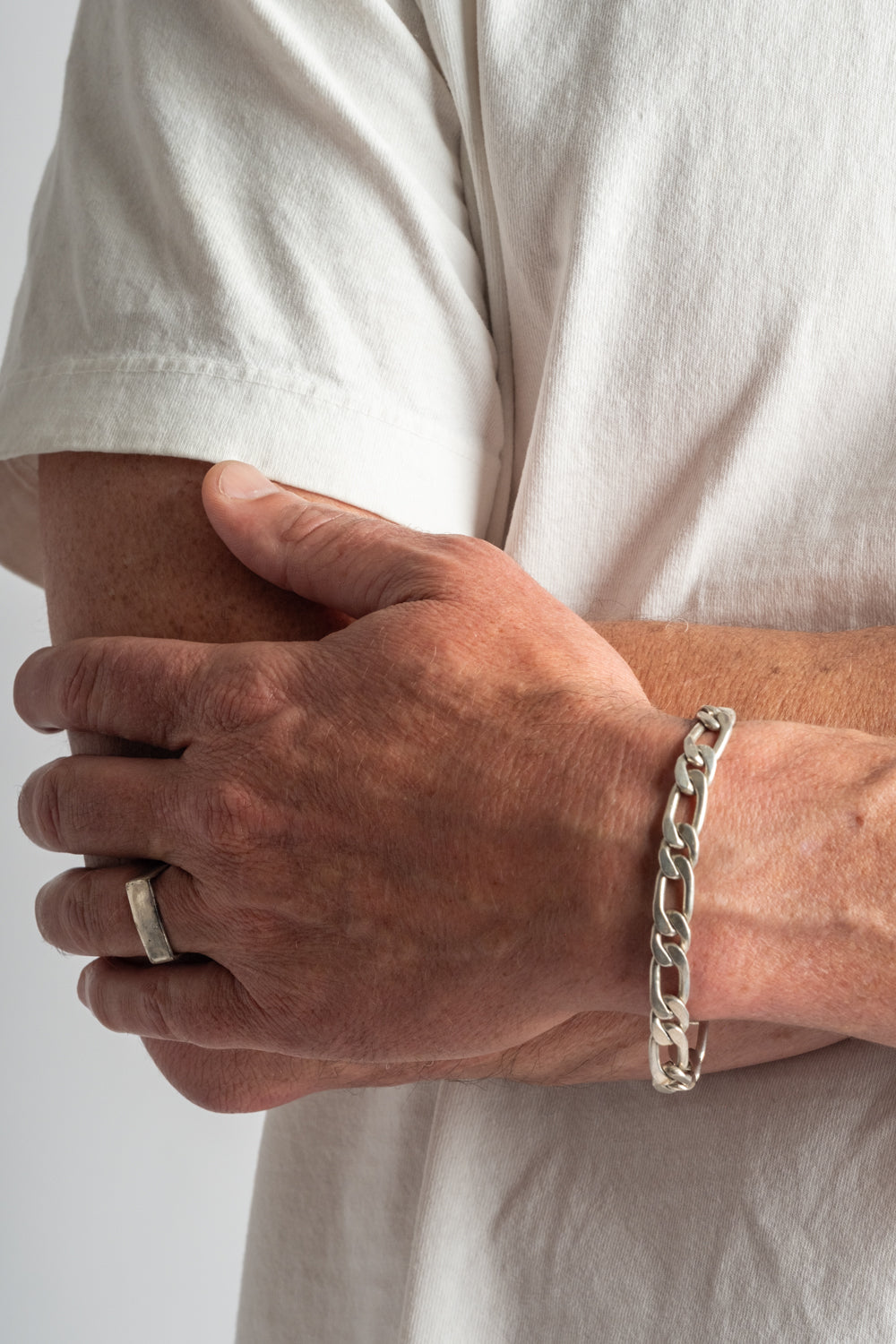 Sterling Figaro Chain Bracelet