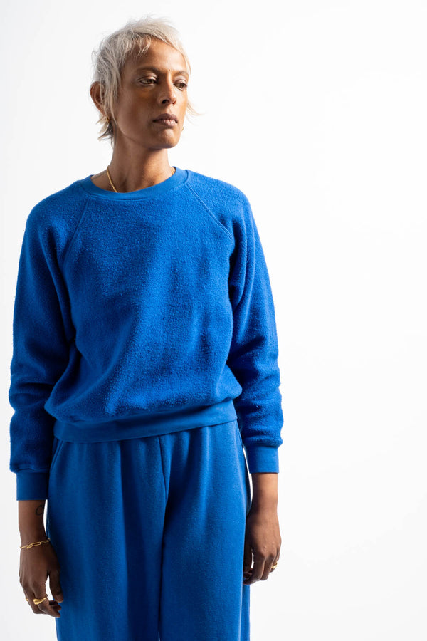 The Women's Sherpa Crewneck Sweatshirt in Yves Klein Blue