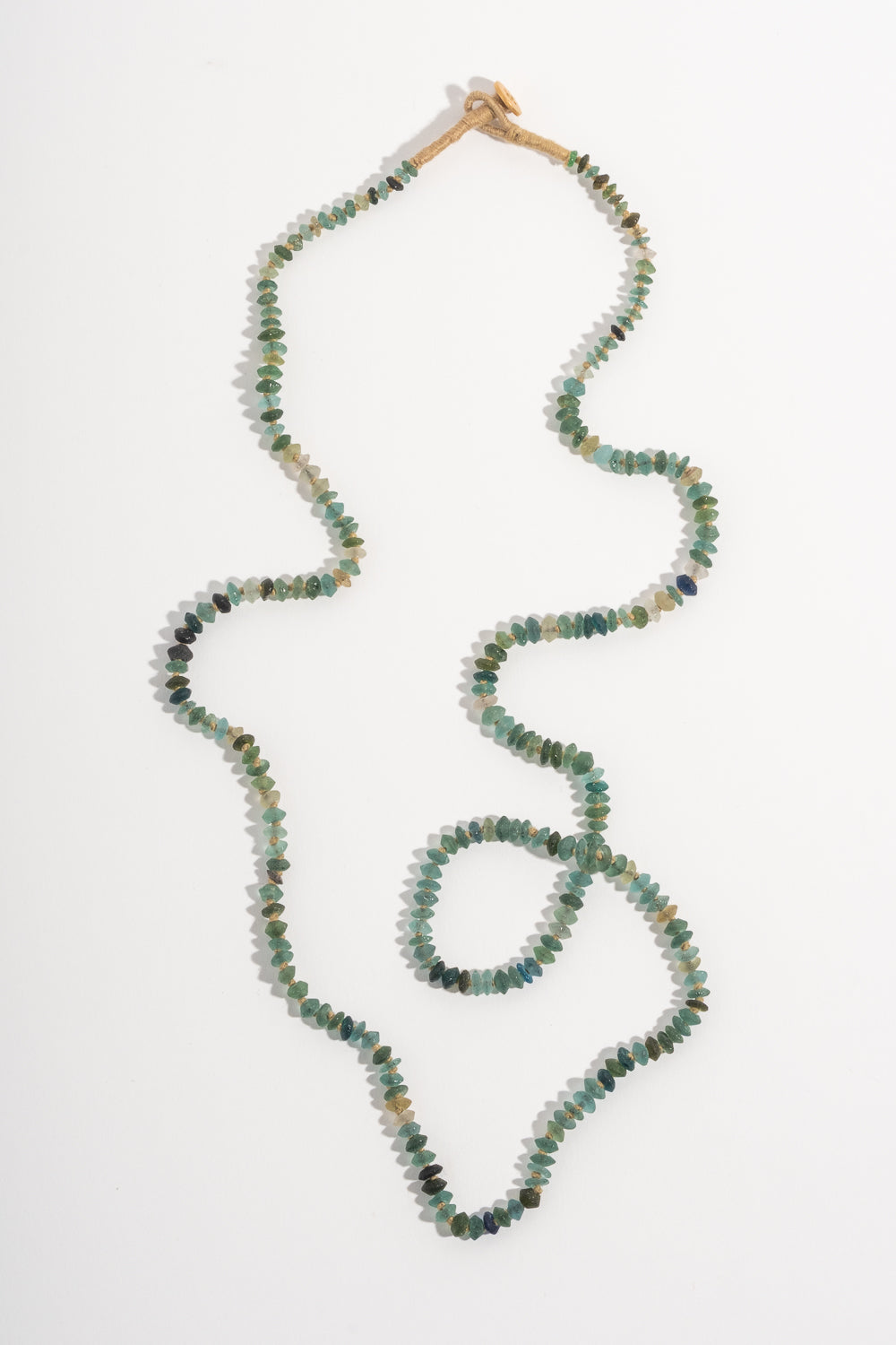 22K + Ancient Roman Glass Bead Strand