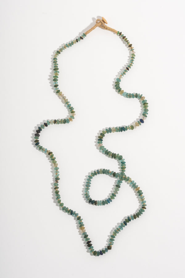 22K + Ancient Roman Glass Bead Strand