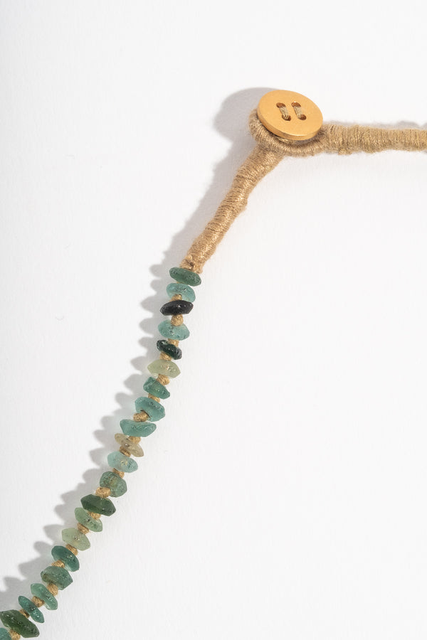 22K + Ancient Roman Glass Bead Strand