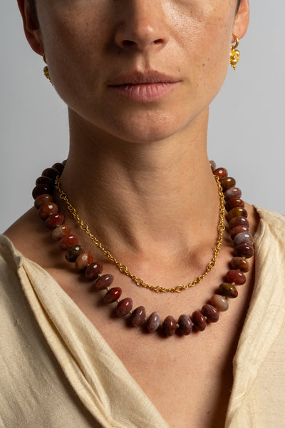 22K + Big Agate Bead Strand