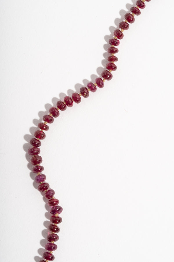 22K + Large Ruby Bead Strand