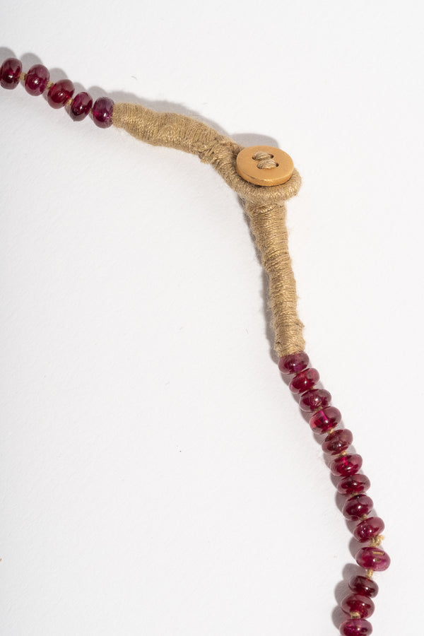 22K + Large Ruby Bead Strand