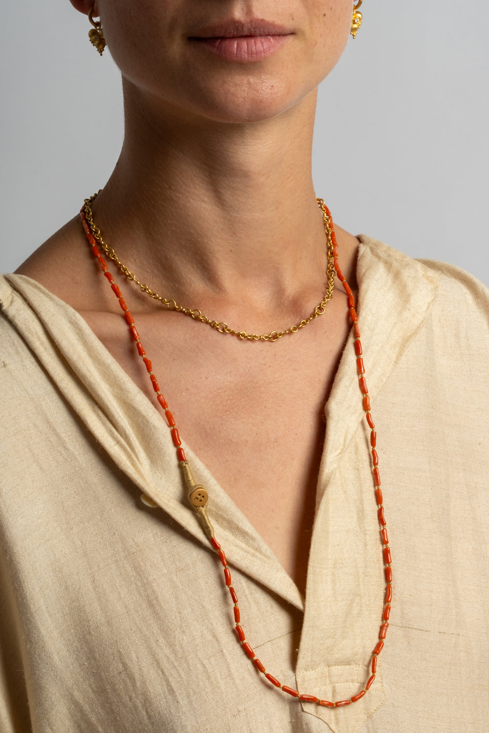 22K + Natural Sciacca Coral Strand