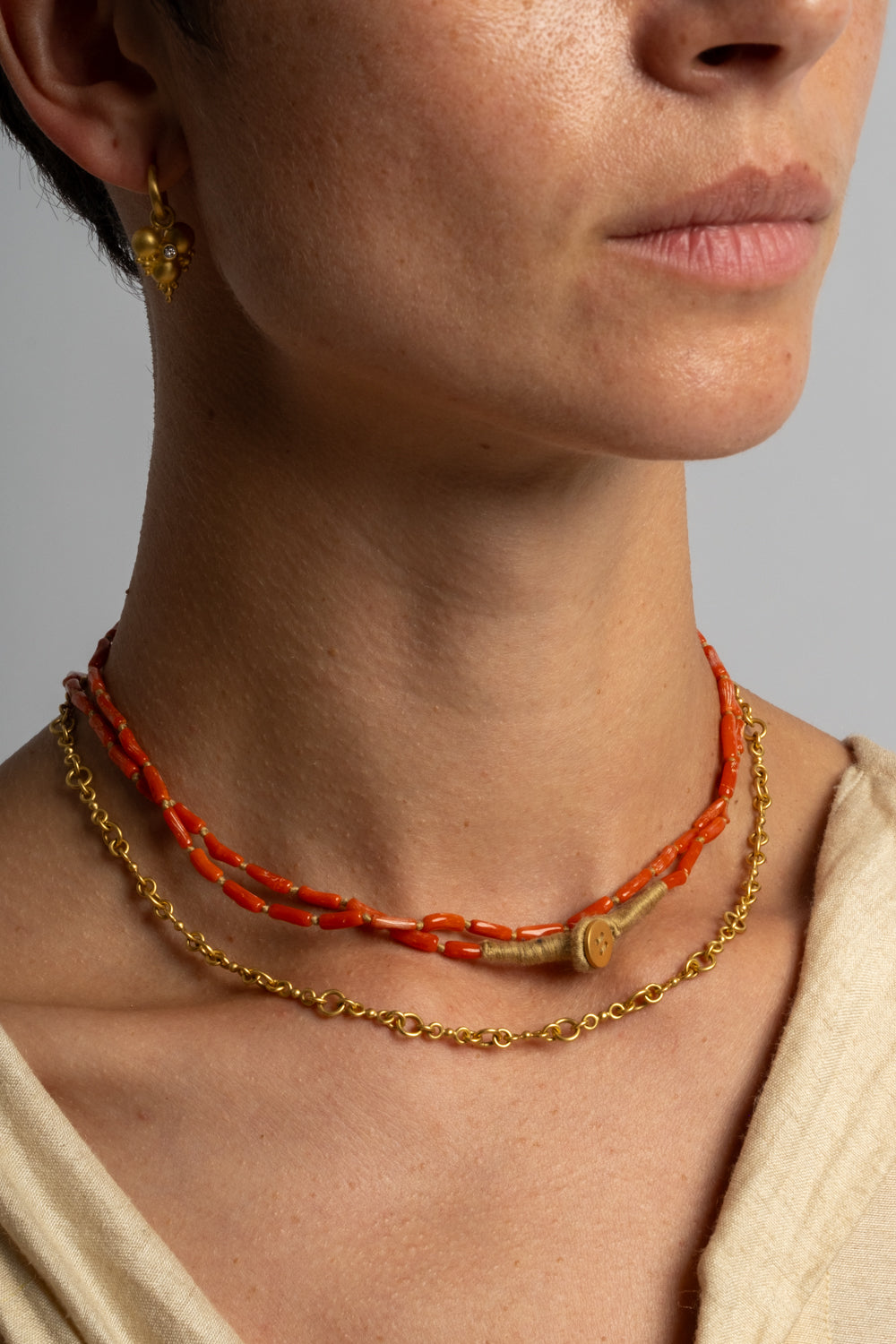 22K + Natural Sciacca Coral Strand