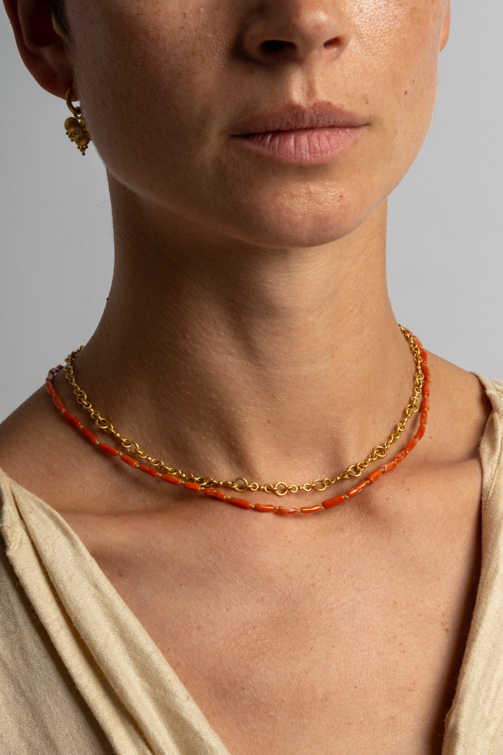 22K + Natural Sciacca Coral Strand