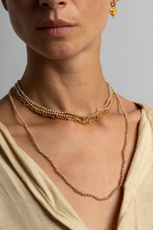 22K + Peach Pearl Strand