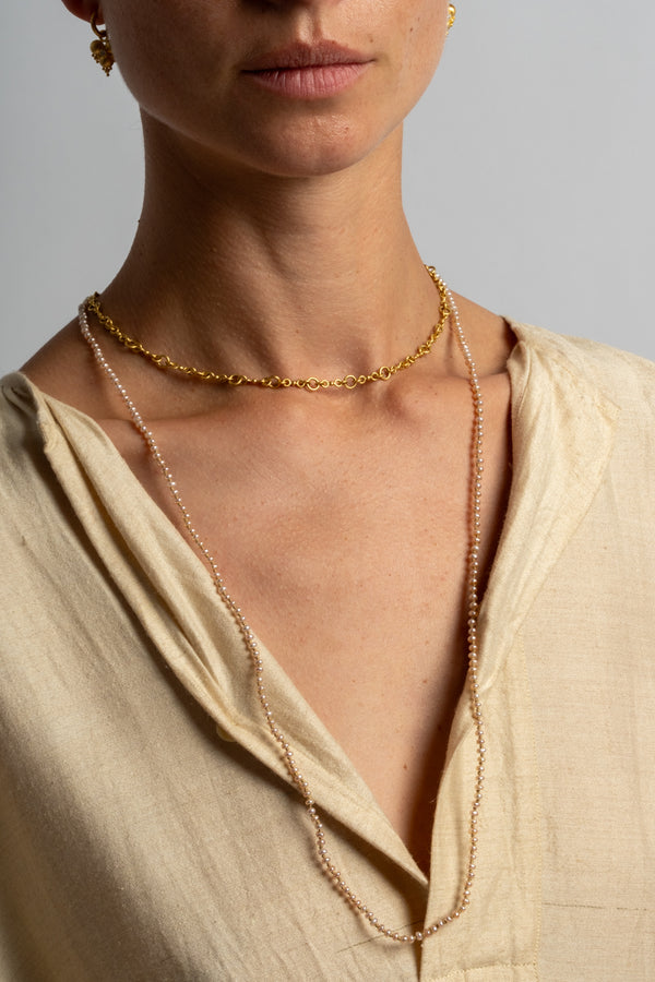 22K + Peach Pearl Strand