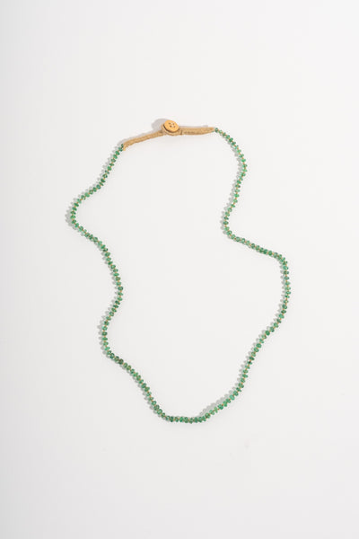 22K + Small Emerald Bead Strand