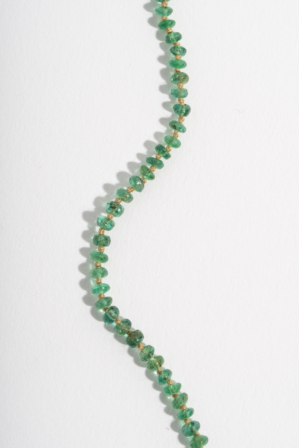 22K + Small Emerald Bead Strand