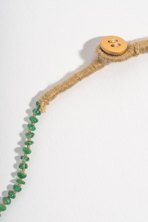 22K + Small Emerald Bead Strand