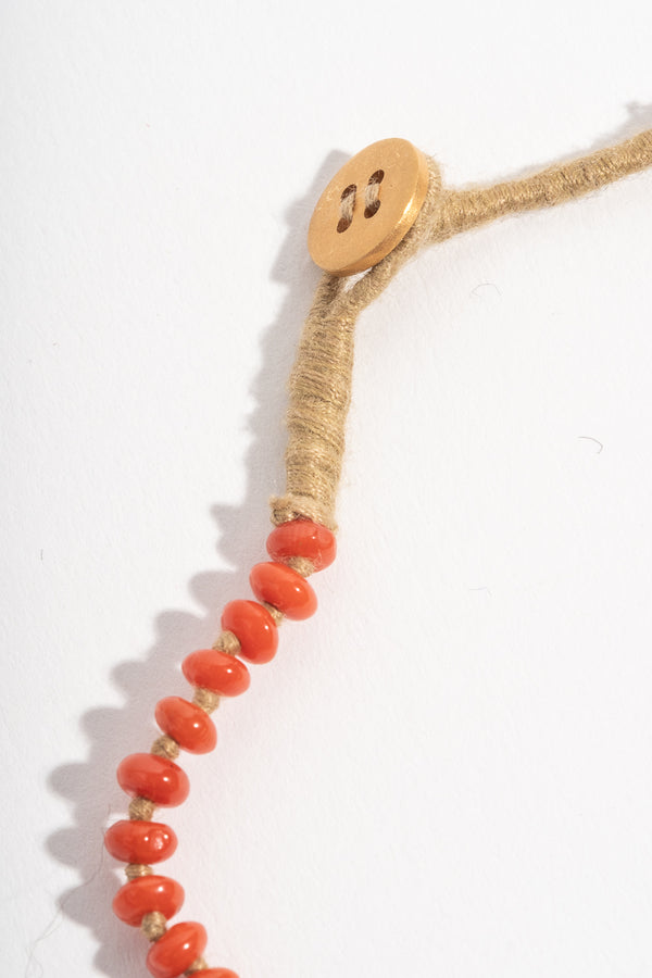 22K + Small Oval Coral Bead Strand