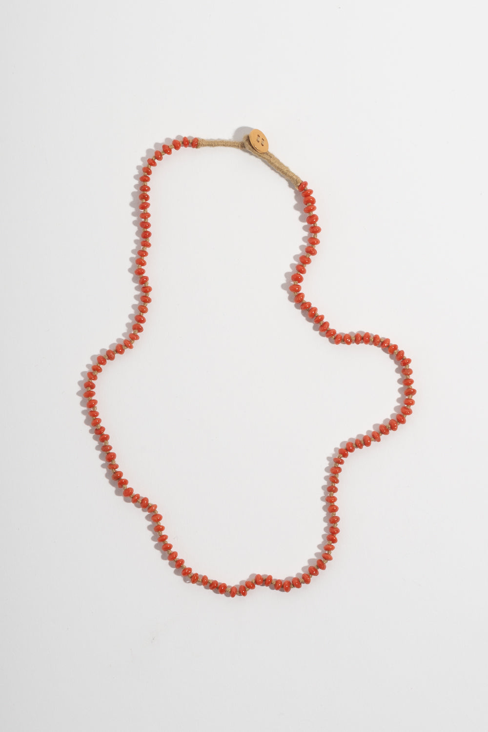 22K + Small Oval Coral Bead Strand