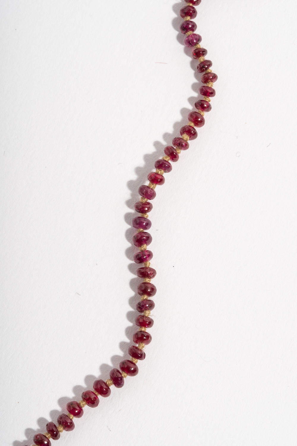 22K + Small Ruby Beads Strand
