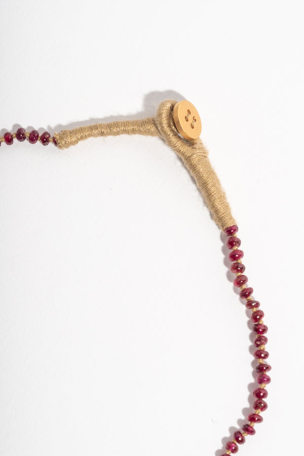 22K + Small Ruby Beads Strand