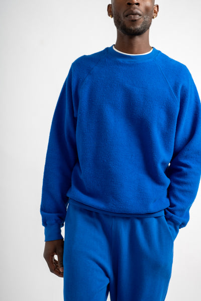 The Men's Sherpa Crewneck Sweatshirt in Yves Klein Blue