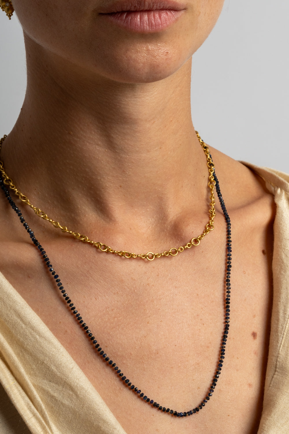 Dark Blue Sapphire Strand