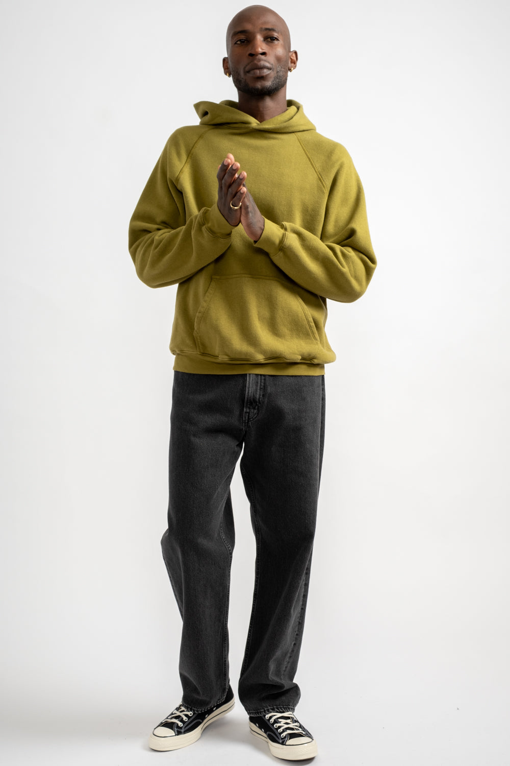 The Men's Hooded Sweatshirt in Olive