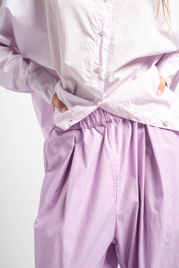 The Elastic Pant in Lilac Micro Twill