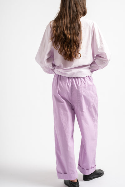 The Elastic Pant in Lilac Micro Twill