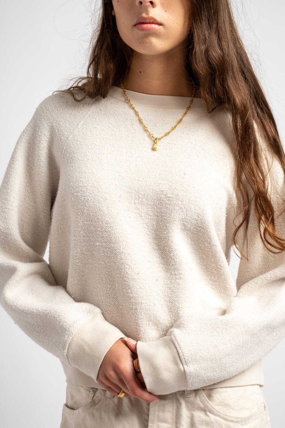 The Women's Sherpa Crewneck Sweatshirt in Off White