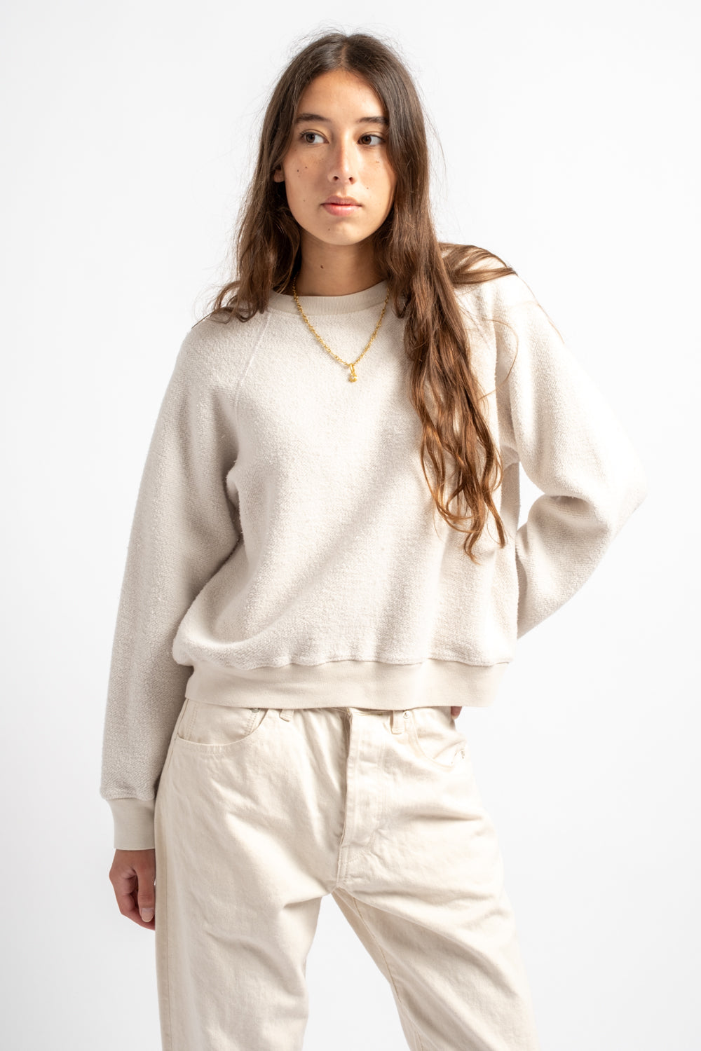 The Women's Sherpa Crewneck Sweatshirt in Off White