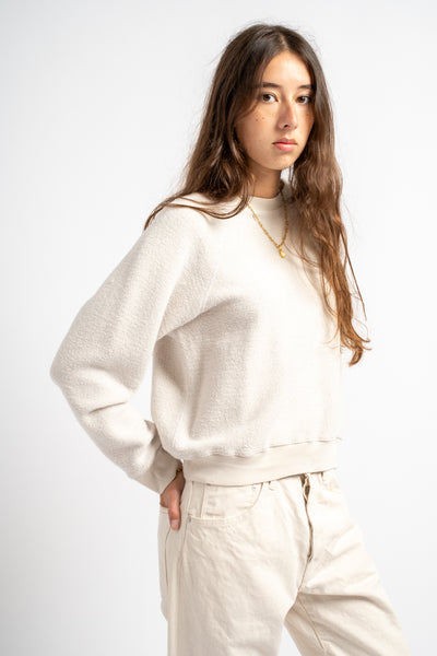 The Women's Sherpa Crewneck Sweatshirt in Off White