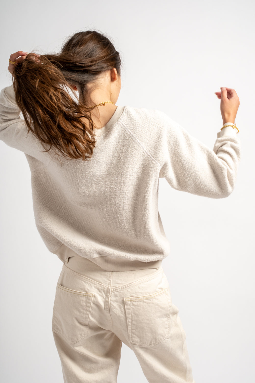 The Women's Sherpa Crewneck Sweatshirt in Off White