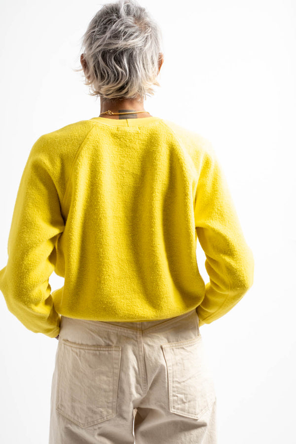 The Women's Sherpa Crewneck Sweatshirt in Bright Yellow