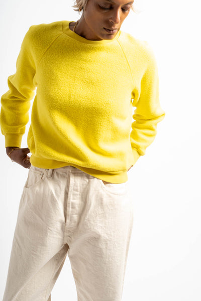 The Women's Sherpa Crewneck Sweatshirt in Bright Yellow