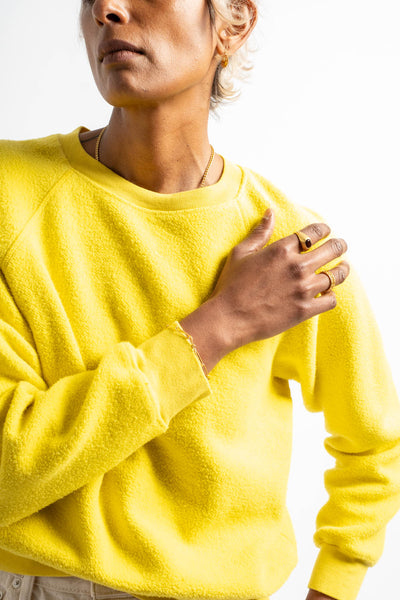 The Women's Sherpa Crewneck Sweatshirt in Bright Yellow