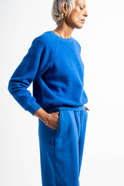 The Women's Sherpa Crewneck Sweatshirt in Yves Klein Blue