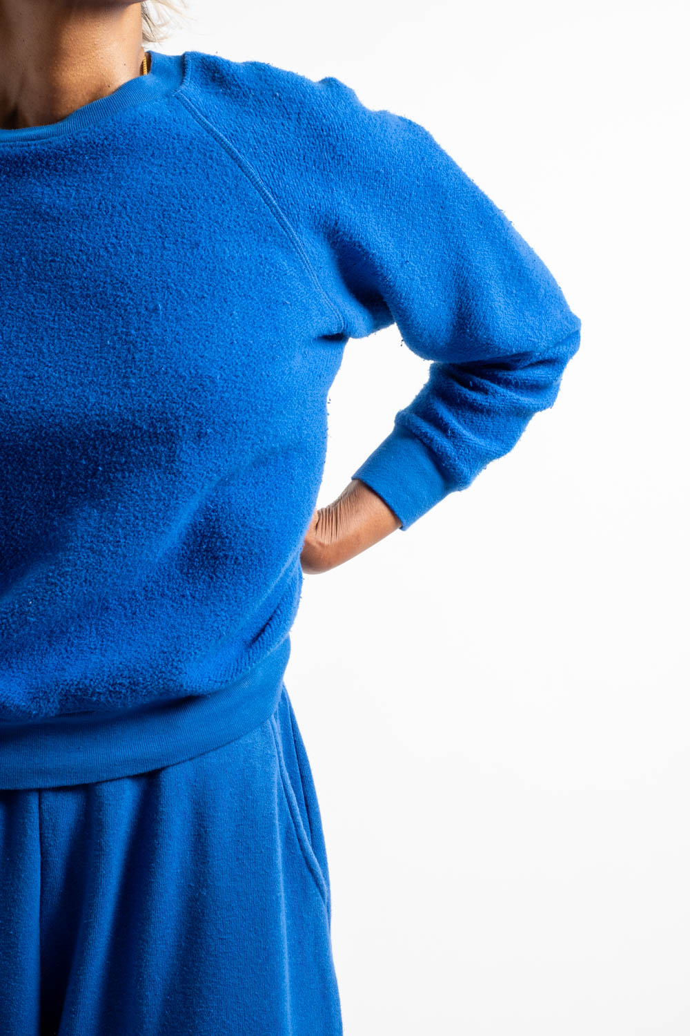 The Women's Sherpa Crewneck Sweatshirt in Yves Klein Blue