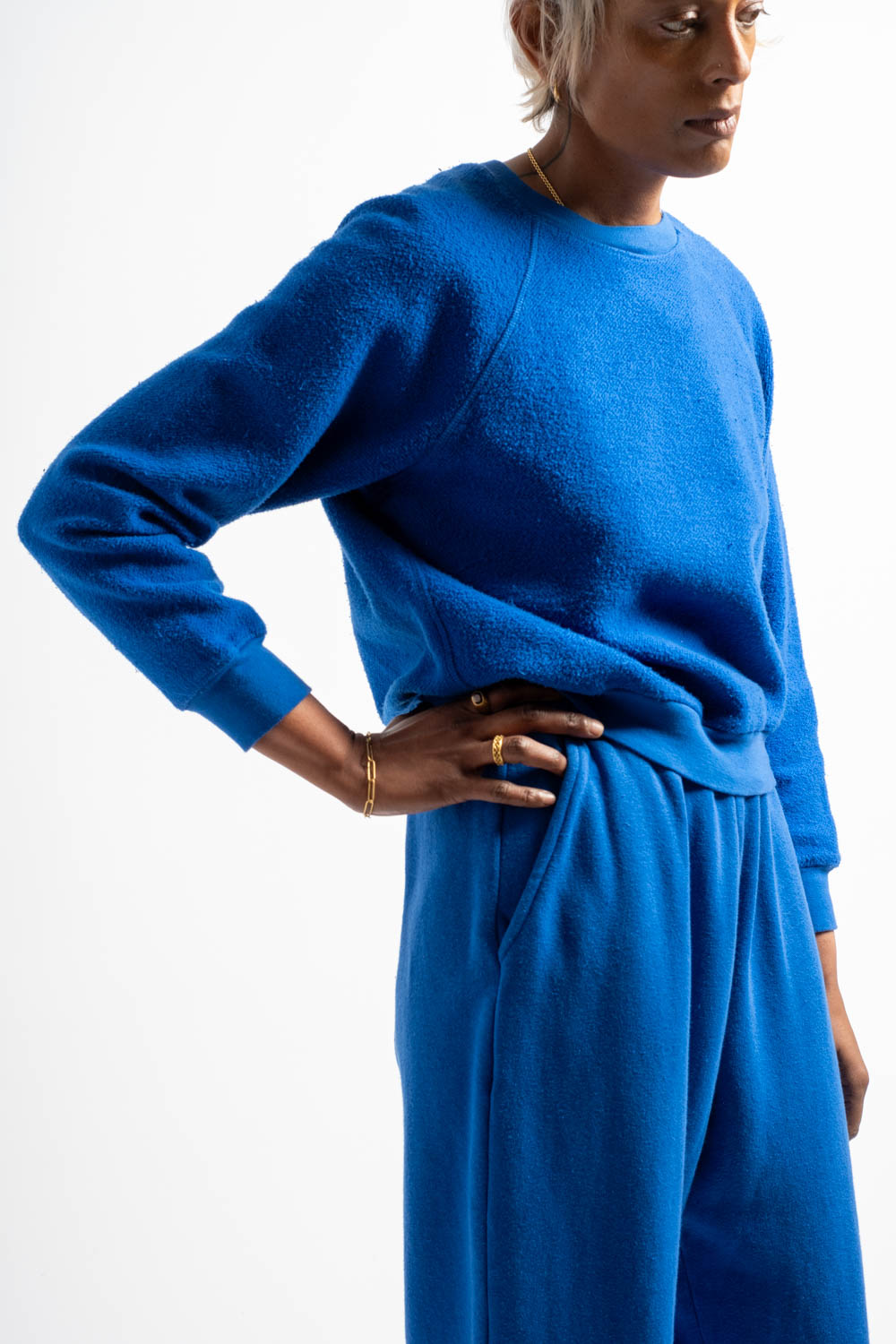 The Women's Sherpa Crewneck Sweatshirt in Yves Klein Blue