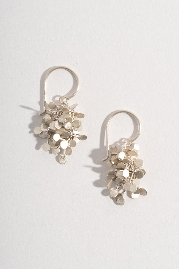Silver Dots Cluster Earrings