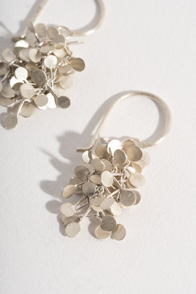 Silver Dots Cluster Earrings