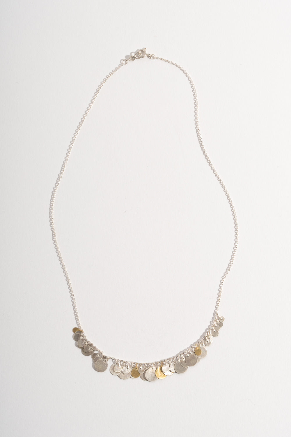 Silver + Gold Petals Arc Necklace