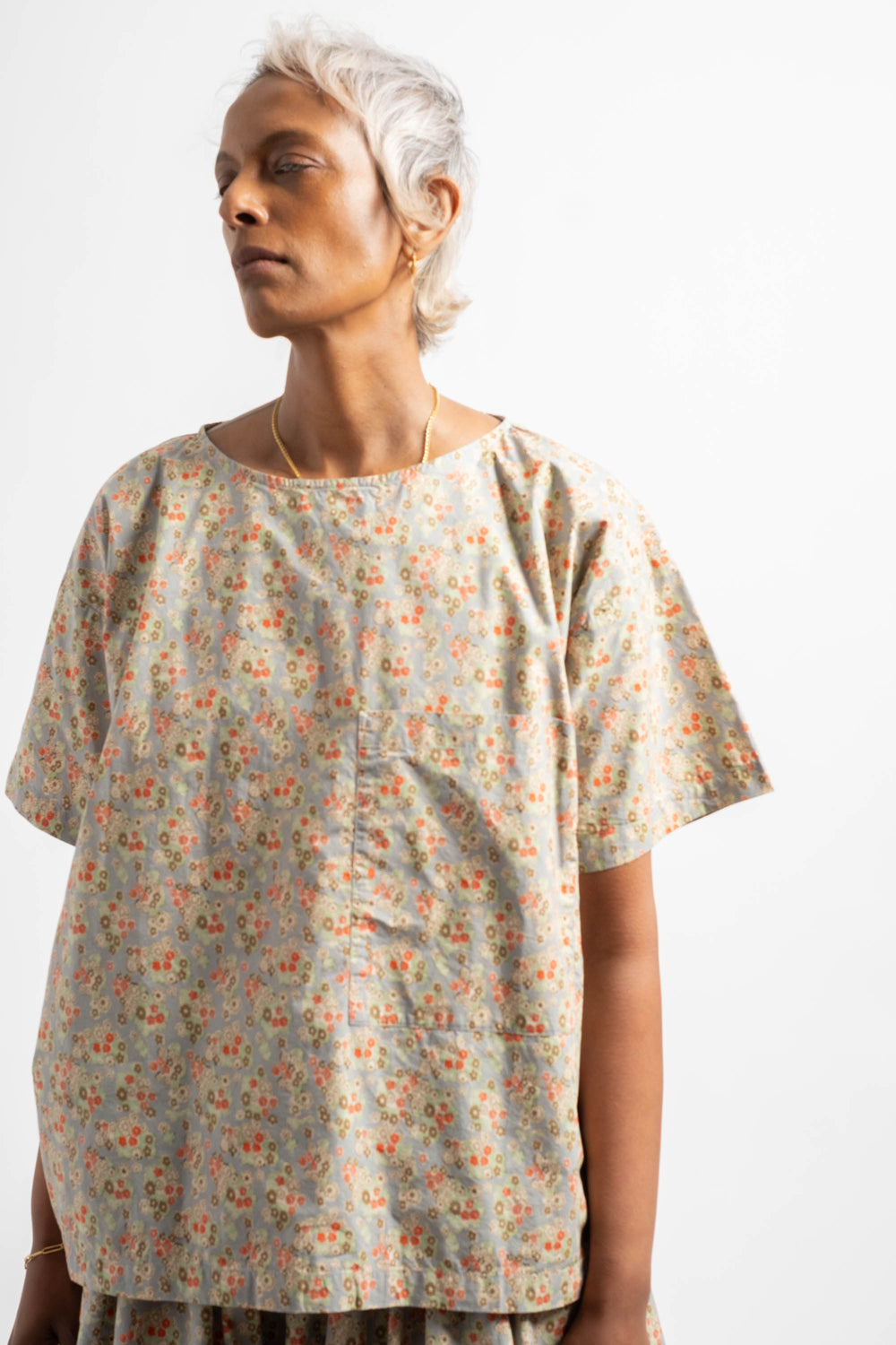 Friedrich Tee in Dusty Blue Floral