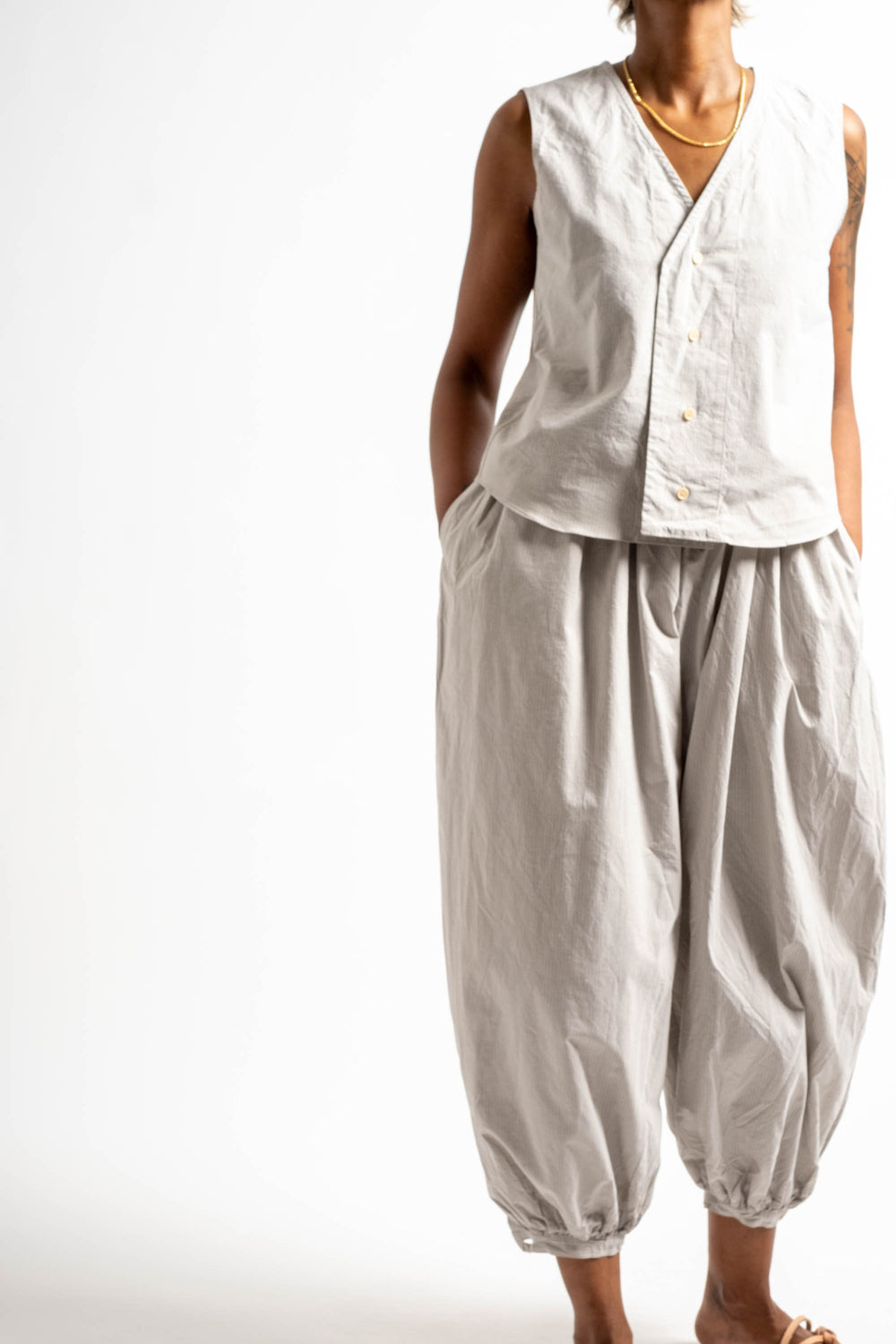 Tamou Trouser in Fine Dusty Stripe